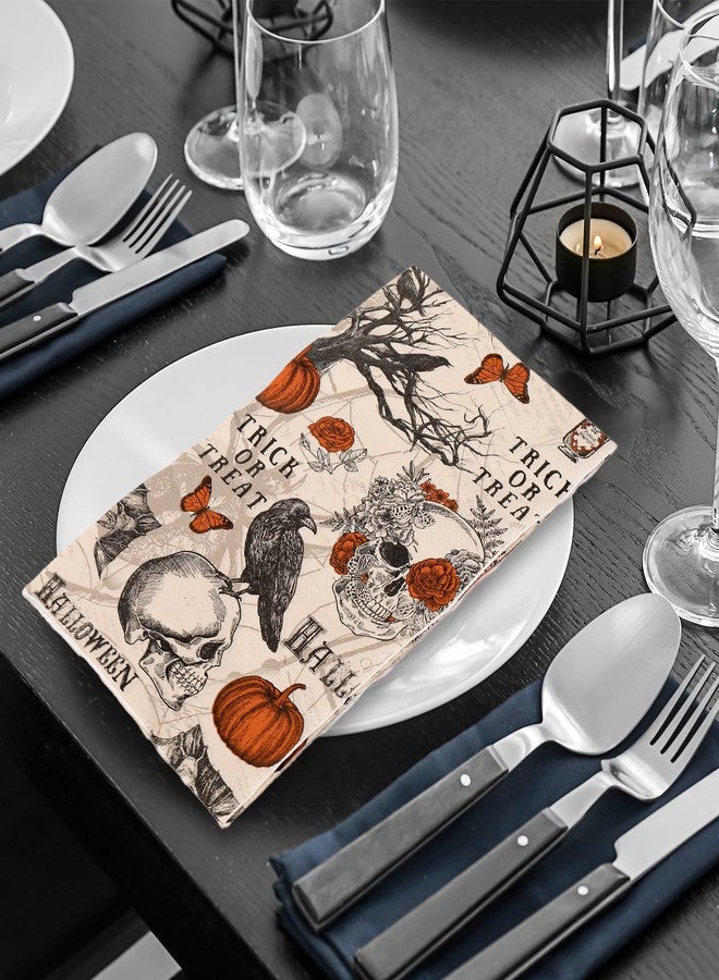 JarThenaAMCS مناديل ورقية للضيوف من JarThenaAMCS، 100 قطعة، بتصميمات قوطية على شكل جمجمة وخفاش وقرع، مناسبة للحمامات، بتصميم عتيق، للاستخدام مرة واحدة، مثالية لمستلزمات الحفلات المنزلية. - Image 4